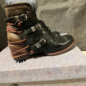 Freebird by Steven Black and Brown Ankle Boots